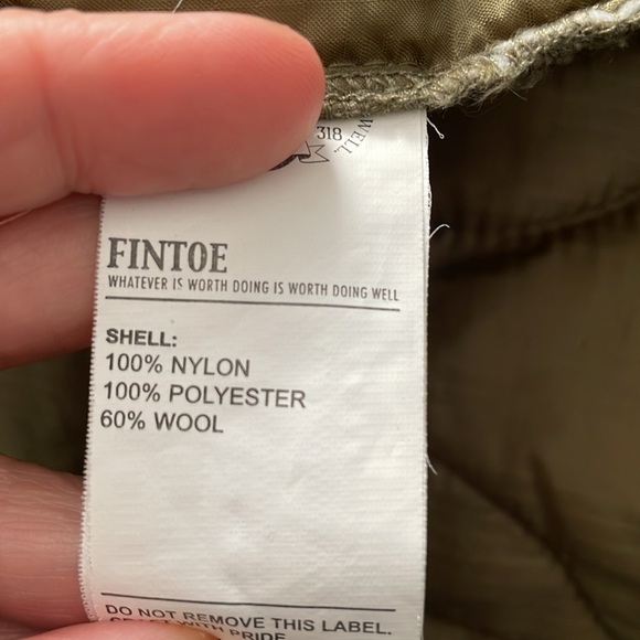 Fintoe olive green 3M thinsulate boxy oversized jacket liner style Men’s Medium. - Picture 12 of 13